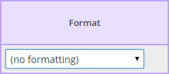 Format Dropdown List from the Field Map Designer screen