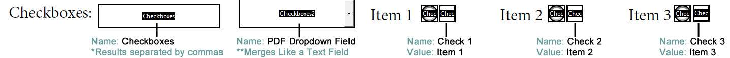 from PDF Form - Checkbox Field Settings