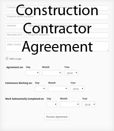Construction Contractor Agreement