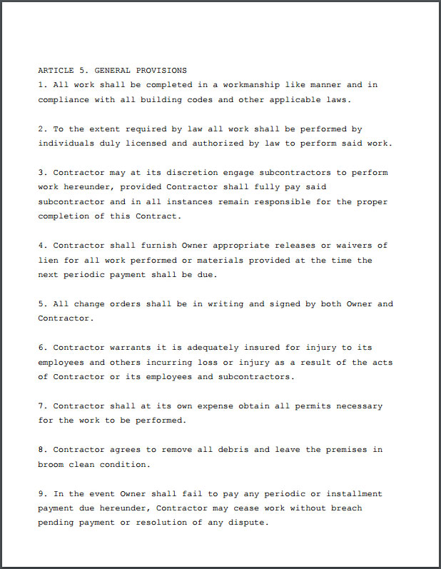 Contractor Agreement Page 2 of 3