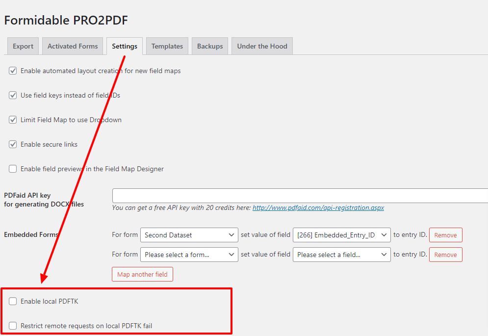 Intranet Settings for Local Server PDF Creation